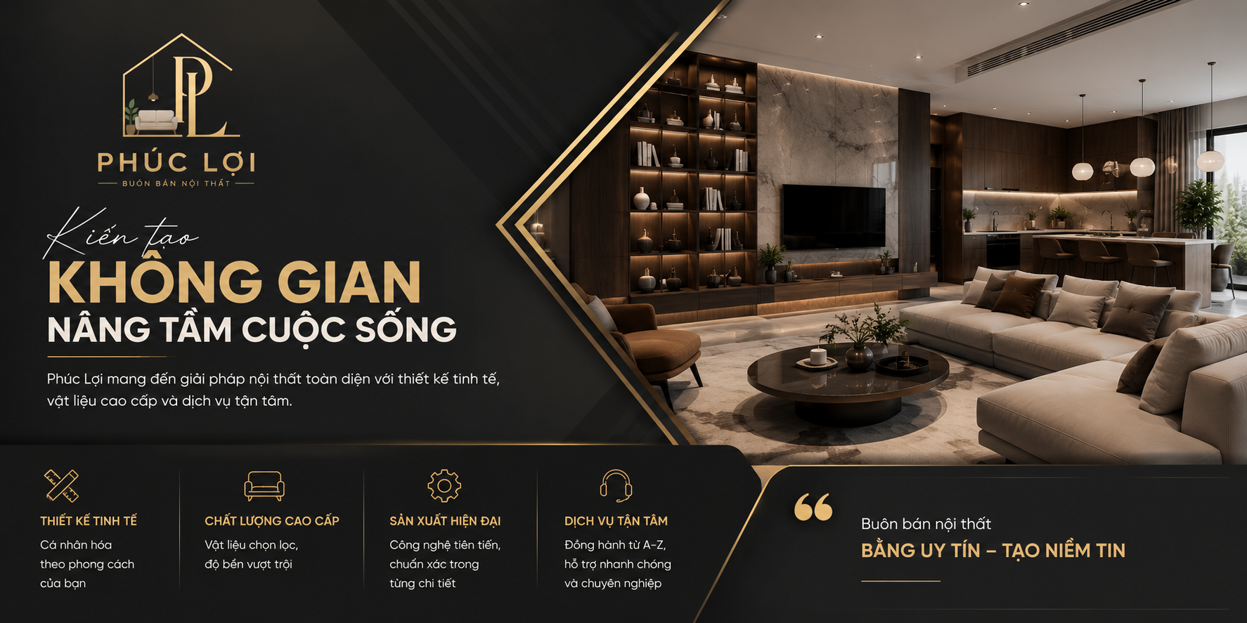 Ấn phẩm giới thiệu không gian nội thất hiện đại của Phúc Lợi