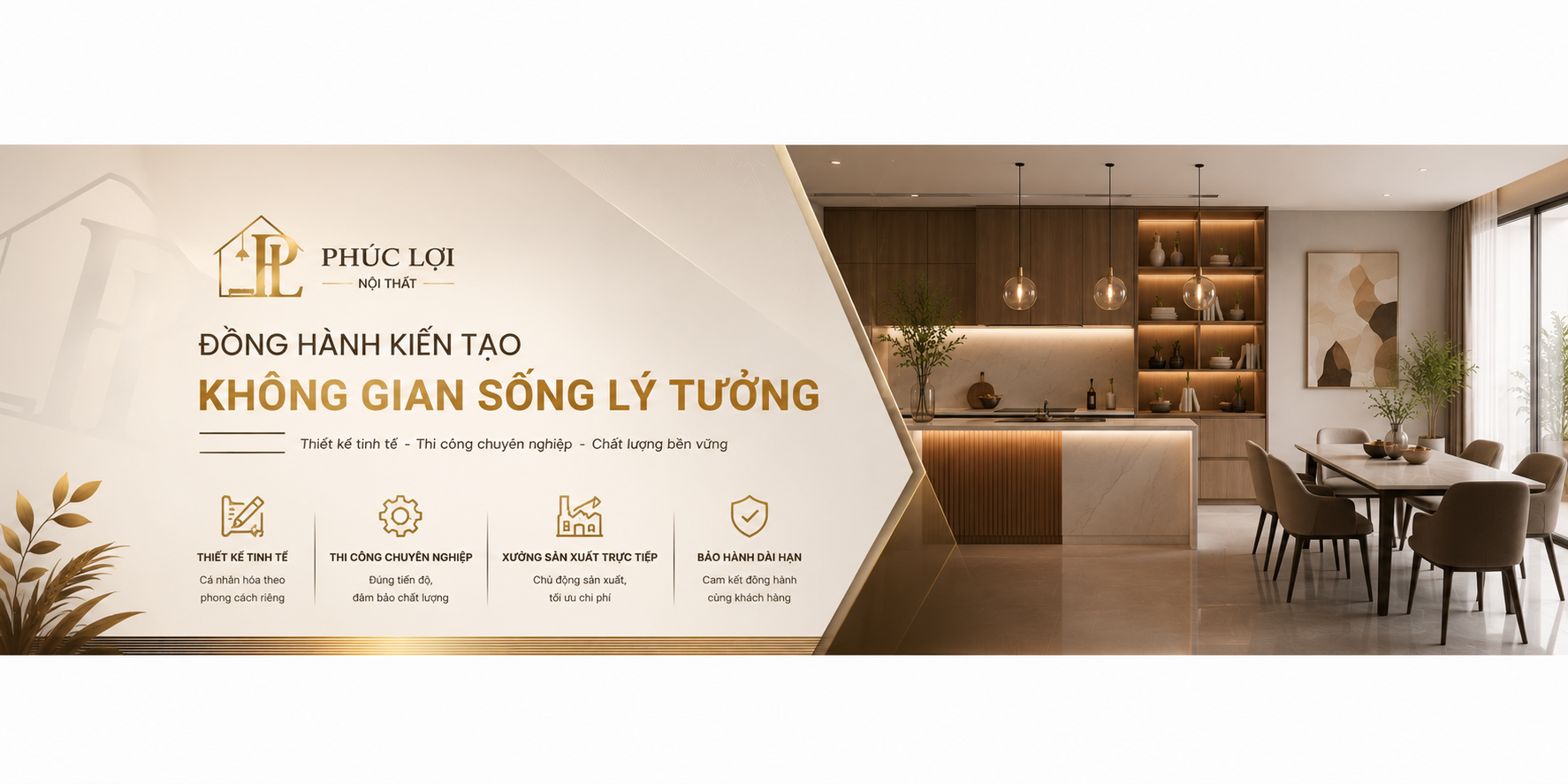 Không gian tủ bếp gỗ có đảo bếp kết nối bàn ăn hiện đại